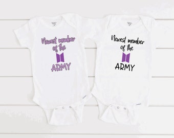 Kpop Baby Shower Gift,  Baby Army, Kpop Fan Gift, Baby Announcement Bodysuit, Little Army, Kpop Baby, Gift For New Baby Army