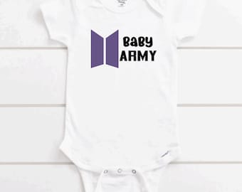 Baby Army Bodysuit, Kpop Inspired, Baby Shower Gift,Baby Army, Little Army,   Kids Kpop Shirts, K-pop Tee Shirts, Children's Kpop Clothing