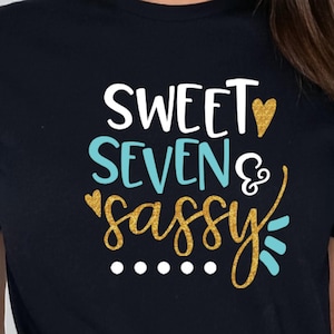 Sweet Seven Sassy Birthday Girl Shirt - 7th Birthday Outfit