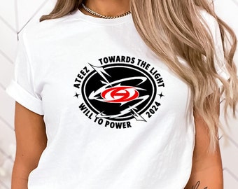 Ateez Shirts, Atiny Tee Shirt, Gift for Ateez Fan, Ateez Merch Shirt, Lollapalooza 2024, The World Ep.Fin Win, K-pop Lover Tshirts, Bouncy