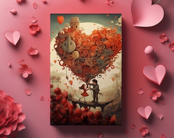 Valentine, Valentinstag, Liebe, Du und Ich, Postkarte, printable Art