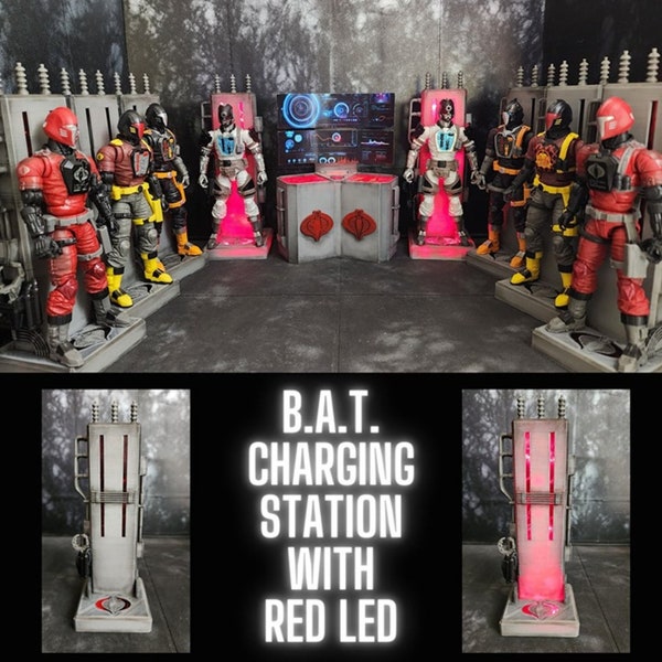 1 STAZIONE DI RICARICA B.A.T. Scala 1:12, per GI Joe Classified, Design personalizzato 3D, Stampa 3D, Stampa 3D in resina e filamento, per personaggi da 6"
