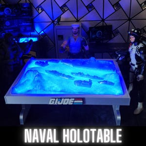 NAVAL WARGAME HOLOTABLE mit blauem Led-Licht, für Figuren der Skala 1:12, Gi Joe geheim