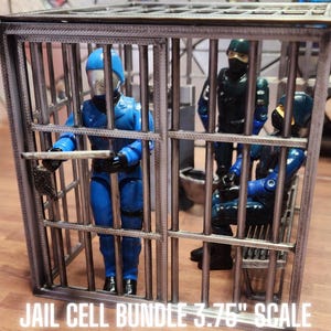 JAIL CELL BUNDLE, 3.75&quot; Scale Figures, arah, Star Wars Gi Joe Vintage Figure Scale, 3D Printed Custom, 3 3/4&quot; Scale