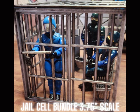 JAIL CELL BUNDLE, 3.75" Scale Figures, arah, Star Wars Gi Joe Vintage Figure Scale, 3D Printed Custom, 3 3/4" Scale