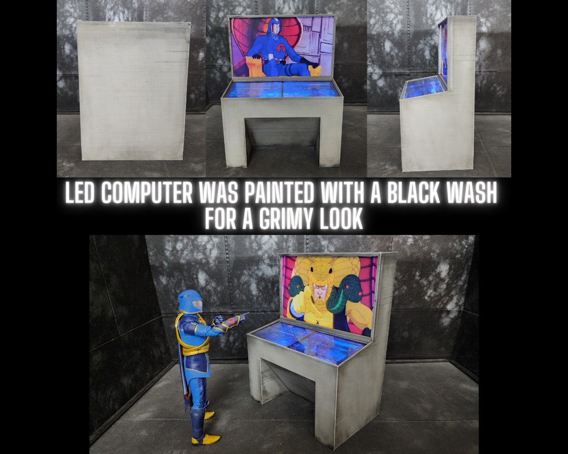 Hi Joe Computer G.I. JOE and COBRA LED Computer Station With 9 Images 1:12 Scale ...