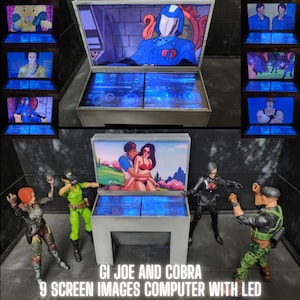 G.I. JOE and COBRA LED Computer Station With 9 Images 1:12 Scale Figures Gi Joe Classified Custom L.E.D. Light Up Display Translucent Image