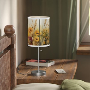 Floral Table Lamp, Vintage Style Home Decor, Living Room Lighting, Boho Lamp, Gift for Her, Rustic Flower Lamp
