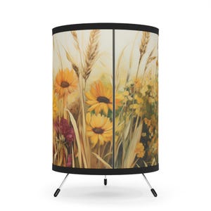Floral Tripod Lamp - Vintage Flower Shade, Home Decor, Living Room Lighting, Boho Decor, Gift for Her, Warm Ambiance