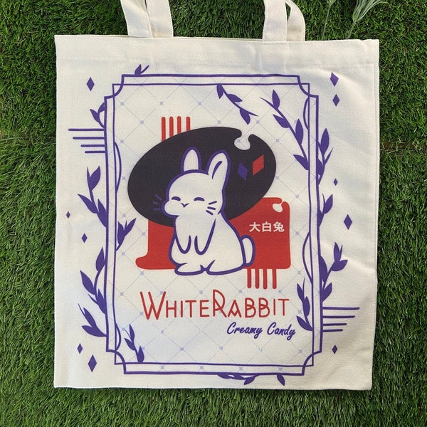 White rabbit tote bag