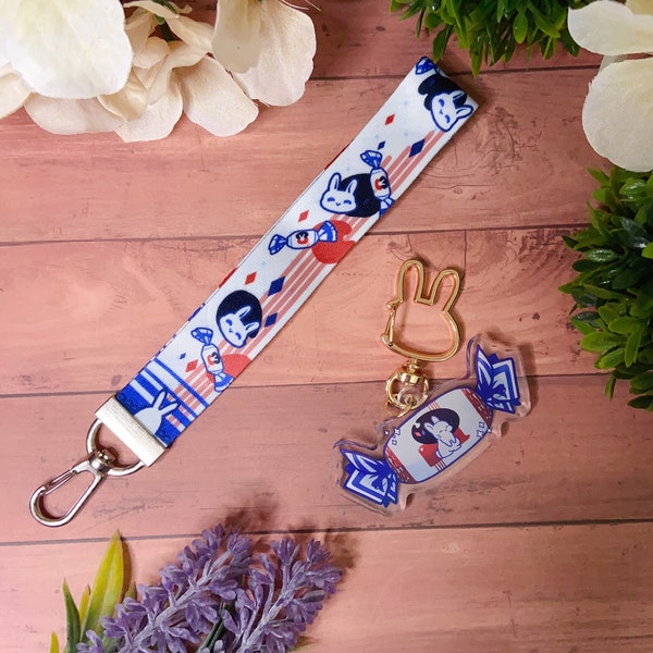 White Rabbit Lanyard + Acrylic Charm