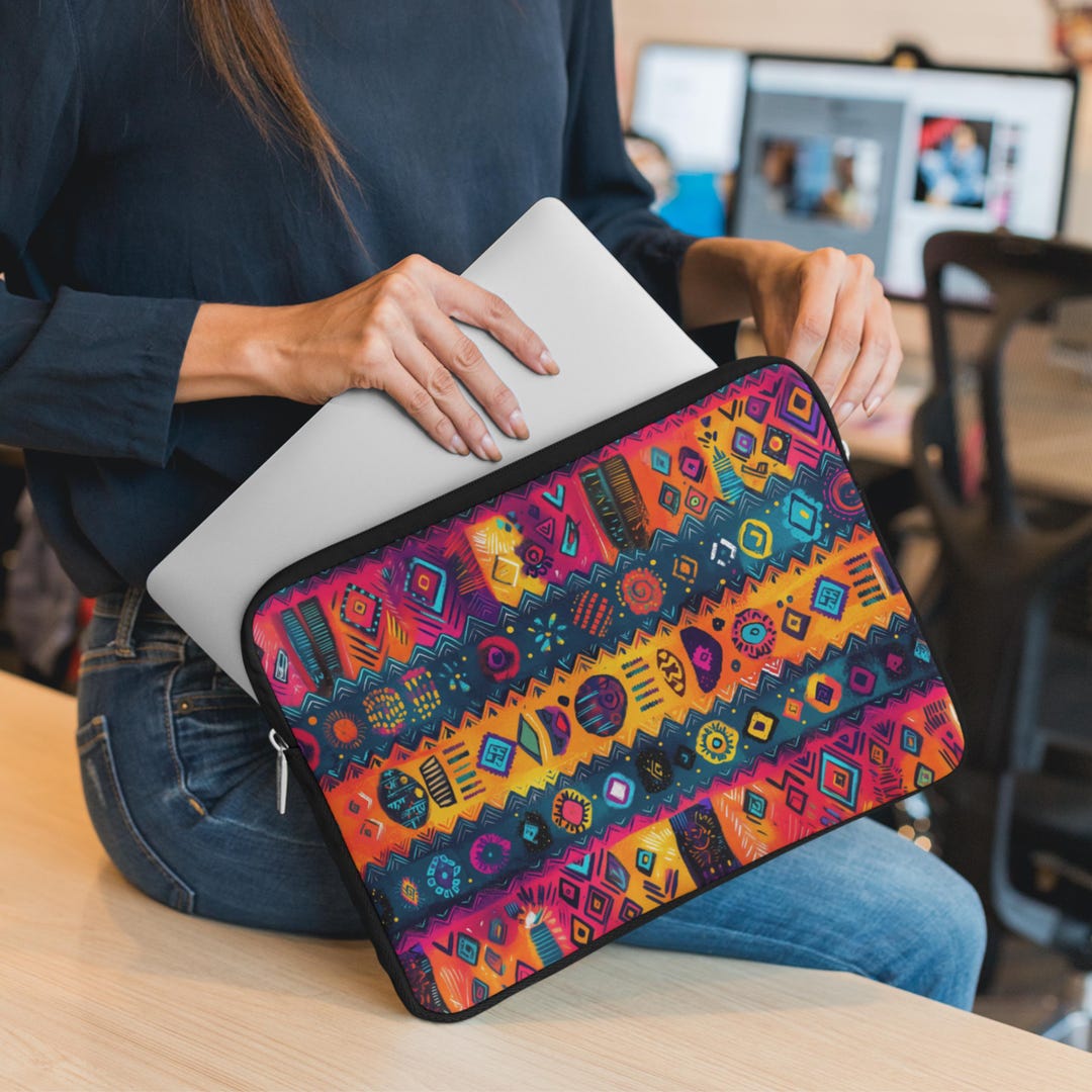 Boho Tribal Pattern Laptop Bag 12 13 15 Inch, Colorful Hippie Laptop ...