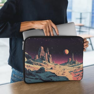 Purple Vintage Comic Book Planet Laptop Bag, Cool Cartoon Galaxy Laptop Case 12 13 15 inch, MacBook Case Graduation Gift for Space Lovers