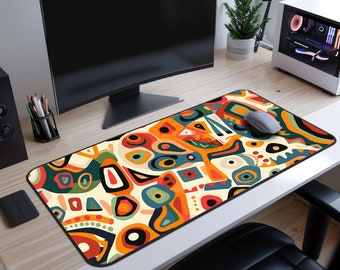 Mexican Art Mouse Pad: Colorful Abstract Desk Mat for Gamers