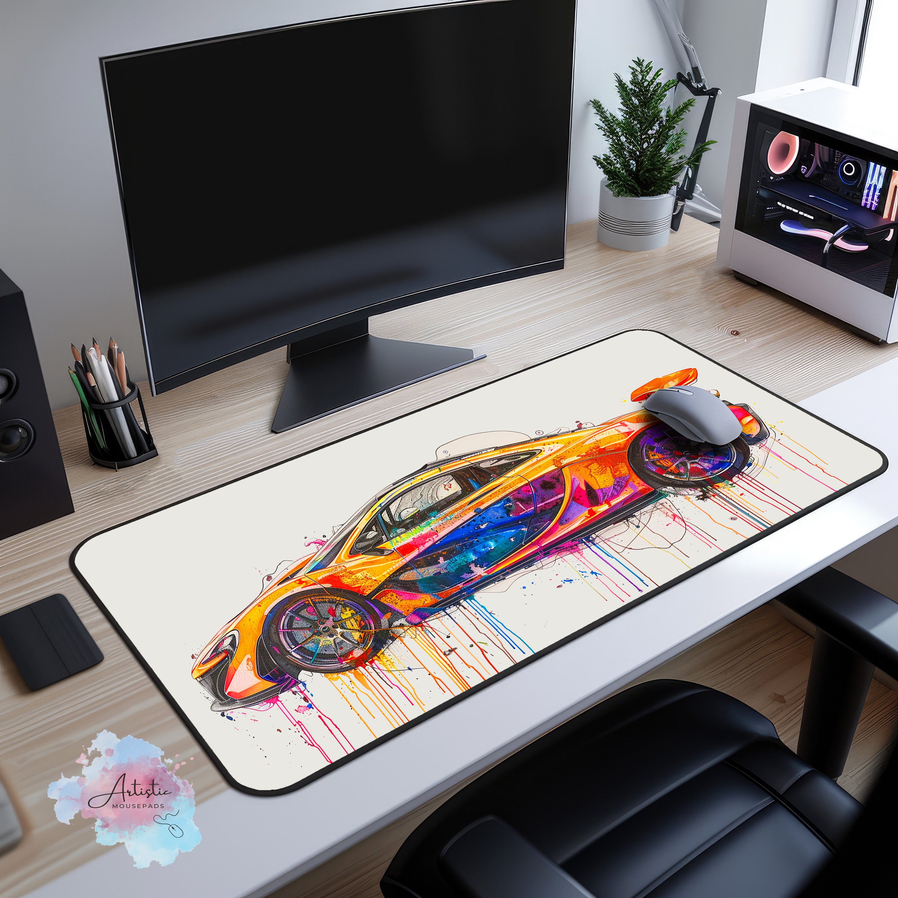Mclaren P1 Desk Mat, Colorful Sports Car Mouse Pad, Racecar Card ...