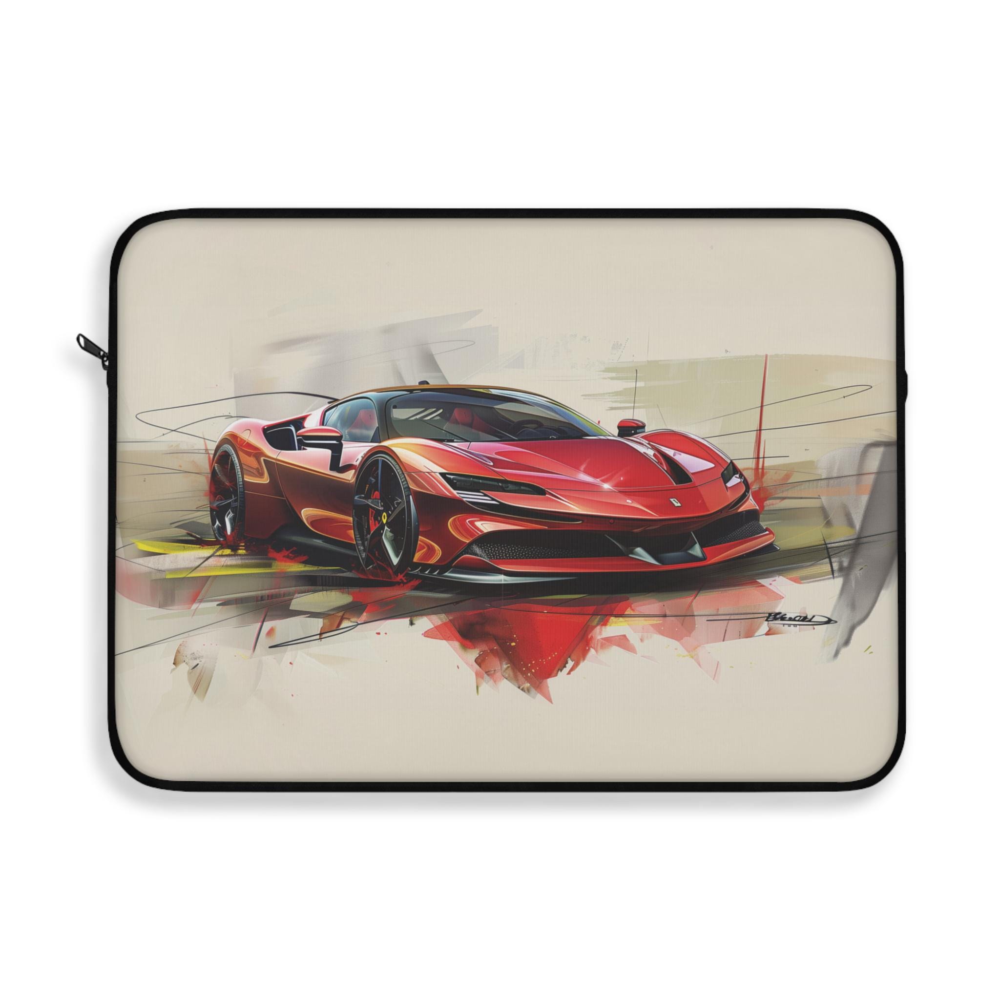 Red Race Car MacBook Case, Ferrari SF90 Laptop Sleeve 12 13 15 Inch ...