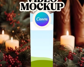 Tumbler Mockup Video, Canva Template Video Mockup, 20oz Skinny Tumbler Mockup, MP4 + PNG