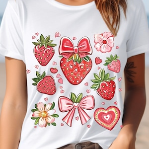 Boho Strawberry Coquette PNG, Preppy Strawberries Png, Strawberry Festival Png, Summer Strawberry Png, Floral Stawberry Png, Boho Summer Png