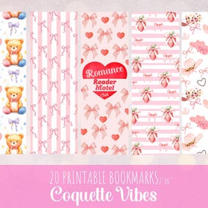 Paquete de Marcapáginas Coquette: Lazos Femeninos, Club Social de Lectura (Descarga digital PNG)
