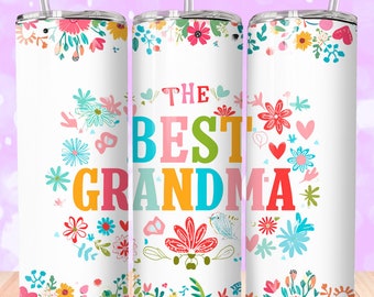 Envoltura floral para vaso de la abuela, vaso delgado de 20 oz PNG (descarga digital)
