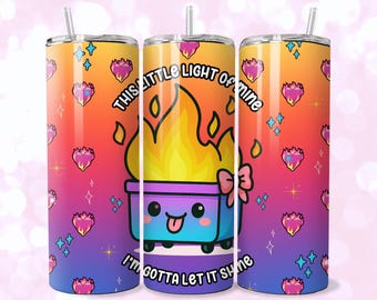 Funny Coquette Tumbler Wrap: Dumpster Fire Sarcastic Design (PNG File)