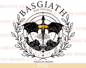 Basgiath War College PNG: Golden Dragon Rider Design (Digital Download)