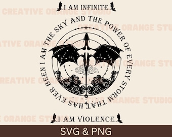 Fourth Wing Dragon SVG PNG: I Am The Storm (Digital Download)
