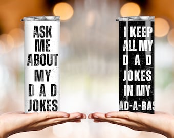 Dad Jokes 20oz Tumbler Wrap Sublimation Design (PNG)