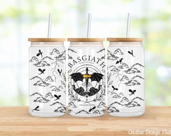 Basgiath War College Glass Can Wrap: Dragon Sublimation Design (Digital Download