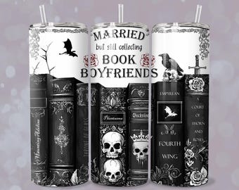 Book Boyfriend 20oz Tumbler PNG: Romantasy Book Lover (Digital Download)