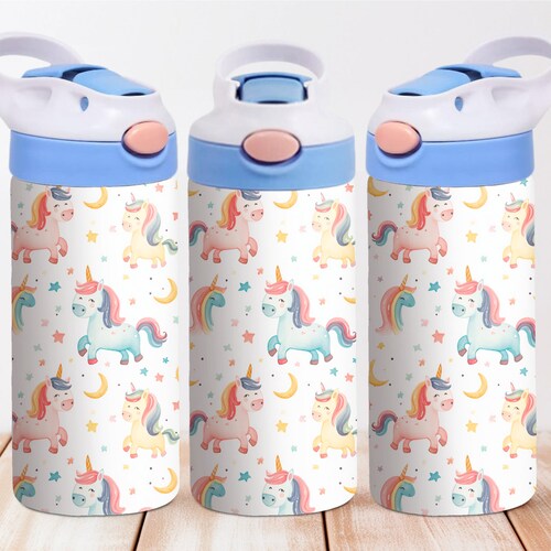 Eenhoorn drinkbeker voor kinderen: 350 ml sublimatieontwerp (PNG)