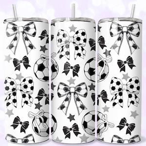 Coquette Soccer Tumbler Wrap: Sublimation Design (Digital Download PNG)