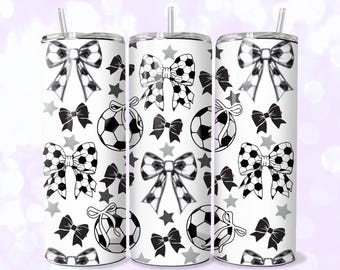 Coquette Soccer Tumbler Wrap: Sublimation Design (Digital Download PNG)