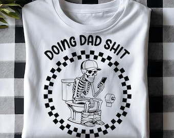 Funny Skeleton Dad PNG: Retro Father's Day T-Shirt Design (Digital Download