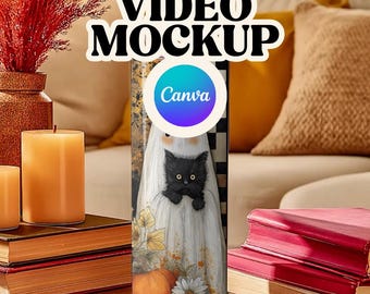 Tumbler Mockup Video, Canva Template Video Mockup, 20oz Skinny Tumbler Mockup, MP4 + PNG