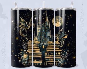 Fantasy Dragons & Books Tumbler Wrap: Velaris Bookish Design (Digital Download)