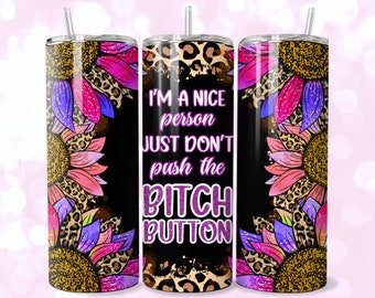 Diseño divertido y atrevido para envolver vasos: Vaso delgado de 20 oz PNG (descarga digital)