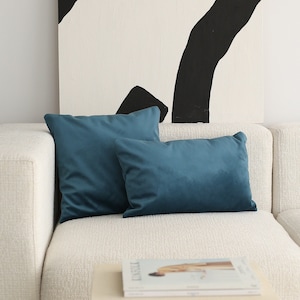 Velvet Dark Teal Throw Pillow Cover, Custom Size Soft &  Luxury Accent Pillow Case, Handmade Decorative Pillow Cover, Unique Home Decor