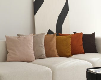 Any Size Teddy Boucle Throw Pillow Cover, Soft Comfy Textured Decorative Lumbar Pillow Case, Hidden Zipper, Cozy Home Decor, Color Options