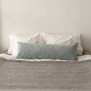 Linen Custom Lumbar Pillow Case, Long & Large Oversized Linen Throw Pillow Cover, Linen Modern Cushion Cover, Invisible Zipper, 14x40, 16x47
