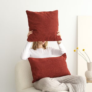 Brick Red Pillow Etsy