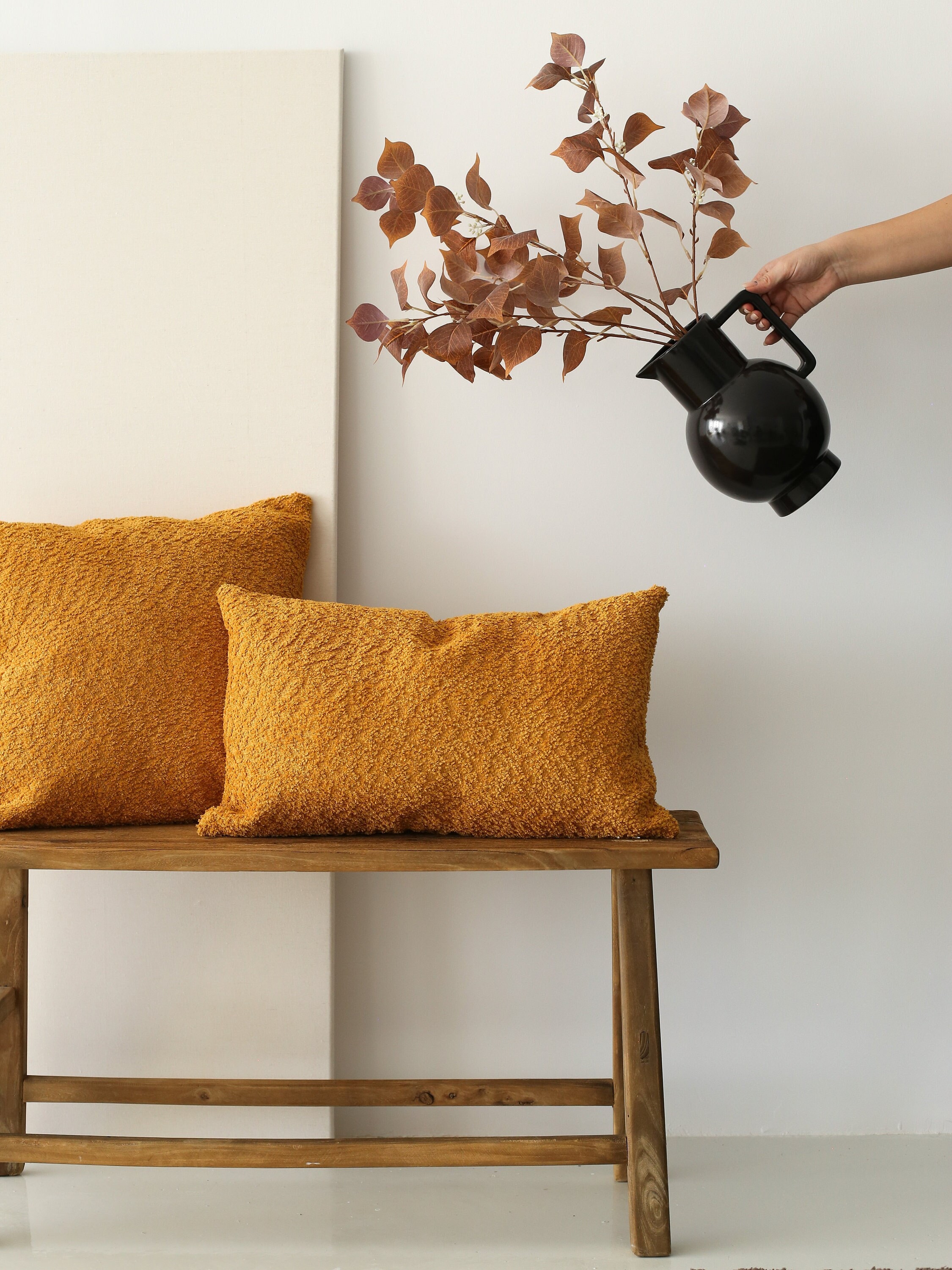 Mustard colour throws and cushions hot sale