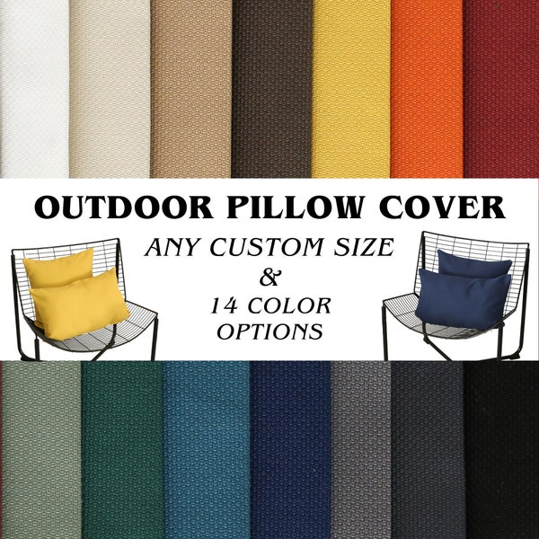 Any Size Outdoor Throw Pillow Cover, Waterproof & Stainproof Custom Handmade Pillow Case, Hidden Zipper, Summer House Decor, Patio Decor