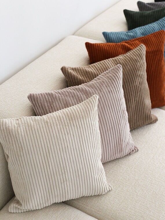 Corduroy High Quality Throw Pillow Cover Any Size Soft Cord Velvet Pillow Case Boho Comfy Ribbed Velvet Cushion Cover Cozy Decoration Etsy