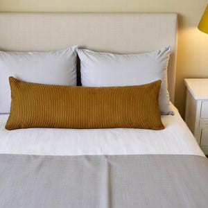 Fodera per cuscino lombare in velluto a coste giallo senape, federa per cuscino in velluto a coste lunghe, morbida e confortevole federa per cuscino oversize in velluto a righe, decorazione per camera da letto