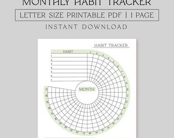 Printable Habit Tracker 8.5X11 | Digital Download