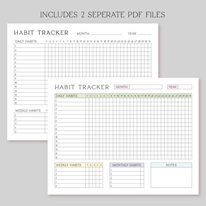 Printable Daily, Weekly, Monthly Habit Tracker 8.5X11 | Digital ...