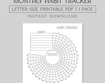 Printable Habit Tracker 8.5X11 | Digital Download