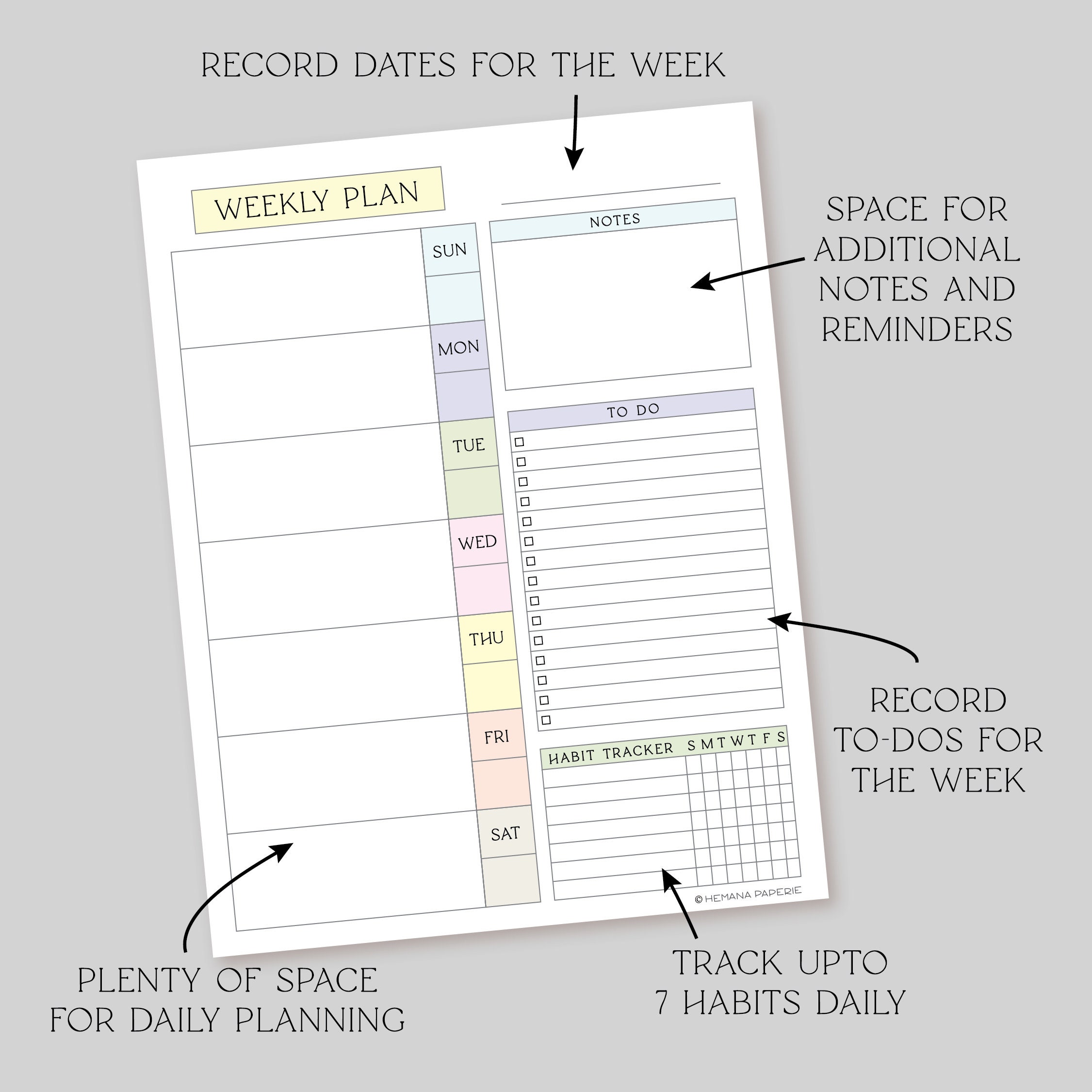 Printable Weekly Planner 8.5X11, to Do List, Weekly Schedule Printable ...