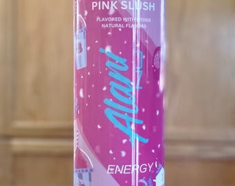 20oz Customizable Energy Drink Alani NU Pink Slush Tumbler with metal straw